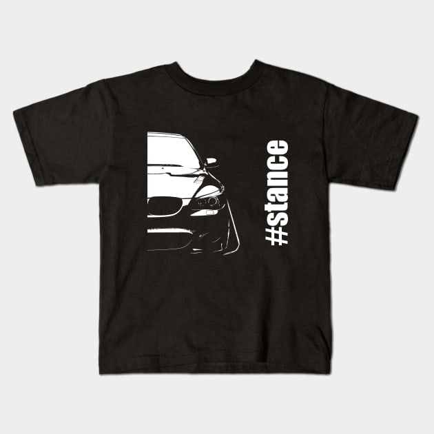 e60 tuning stance car design Kids T-Shirt by WOS